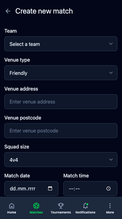 Create match